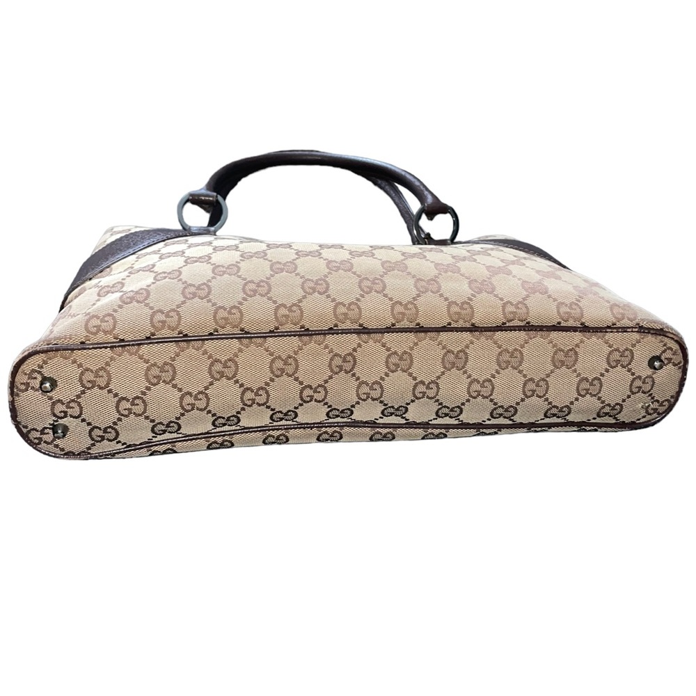 Authentic Gucci Vintage GG Monogram Brown Logo Shoulder Bag Tote EUC! - Picture 7 of 16